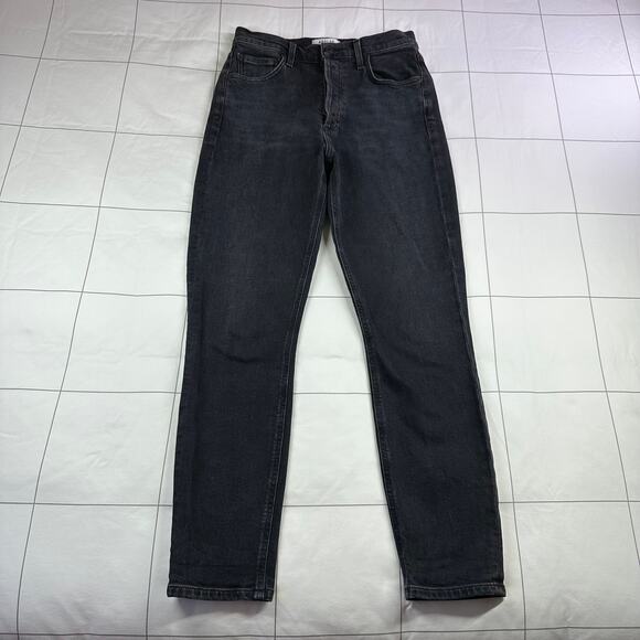 Agolde Jeans Womens 26 Washed Black Nico Button Fly Denim Cotton Blend High Rise - Picture 1 of 12